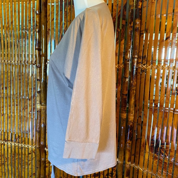 Tan Short Sleeve Cotton Scoop-neck Tee Shirt - Large - Picture 3 of 6